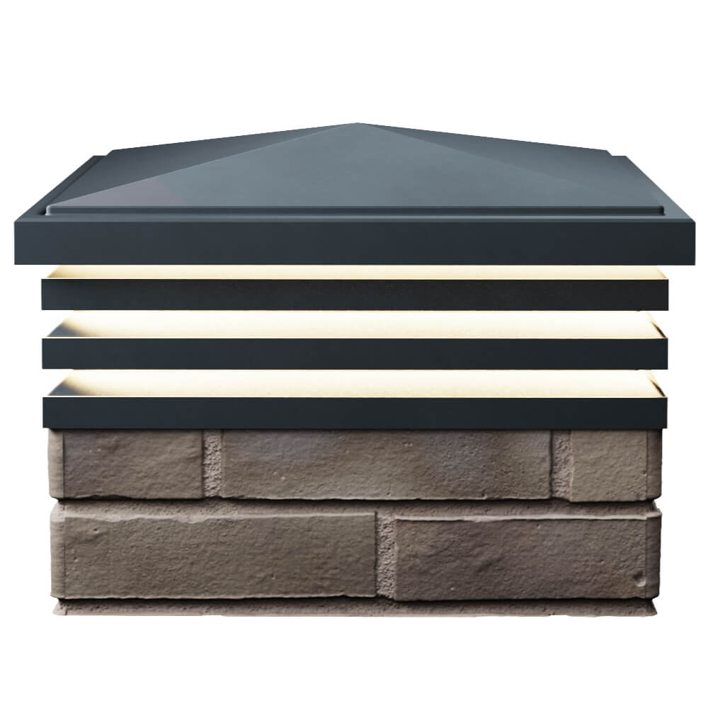 Колпак Zking Бона ХайТек Серый на столб 1.5х1.5 кирпича (385х385мм) с подсветкой в Владимире фото