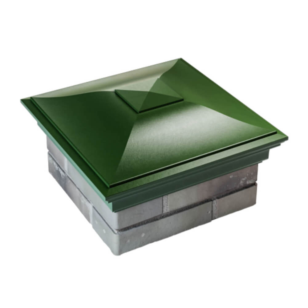 Колпак Zking Монблан Зеленый на столб 1.5х1.5 еврокирпича 0.7НФ (355х355мм) в Владимире фото