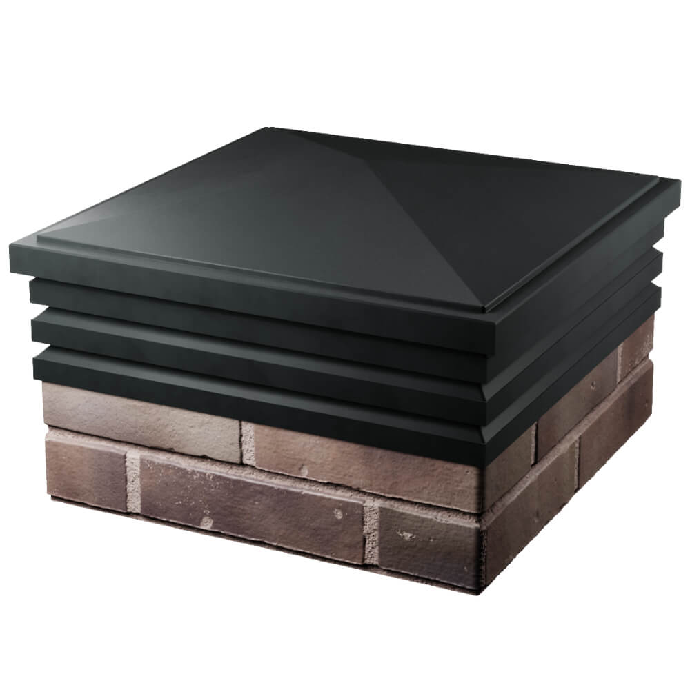 Колпак Zking Бона ХайТек Черный на столб 2х2 кирпича (513х513мм) в Владимире фото