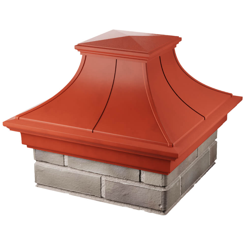 Колпак Zking Монблан Премиум Красный на столб 1.5х1.5 кирпича (385х385мм) в Владимире фото