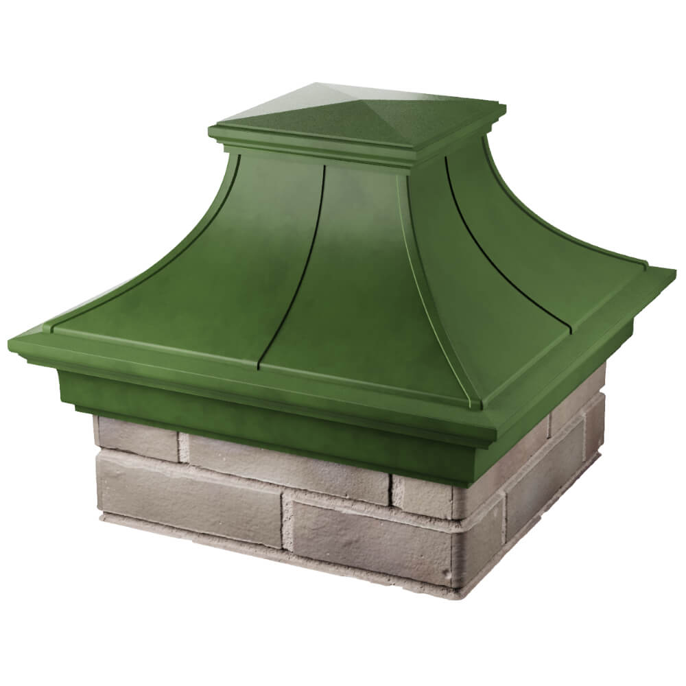 Колпак Zking Монблан Премиум Зеленый на столб 1.5х1.5 кирпича (385х385мм) в Владимире фото
