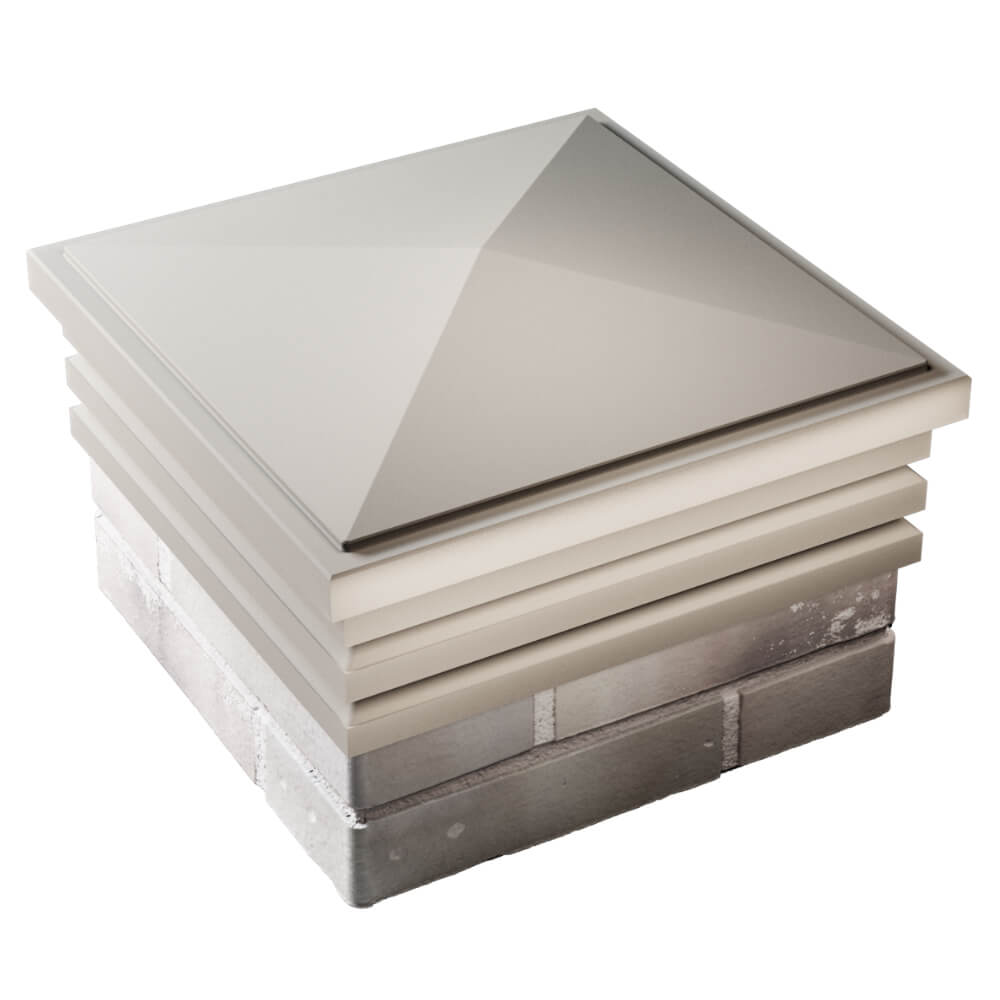 Колпак Zking Бона ХайТек Бежевый на столб 1.5х1.5 кирпича (385х385мм) в Владимире фото