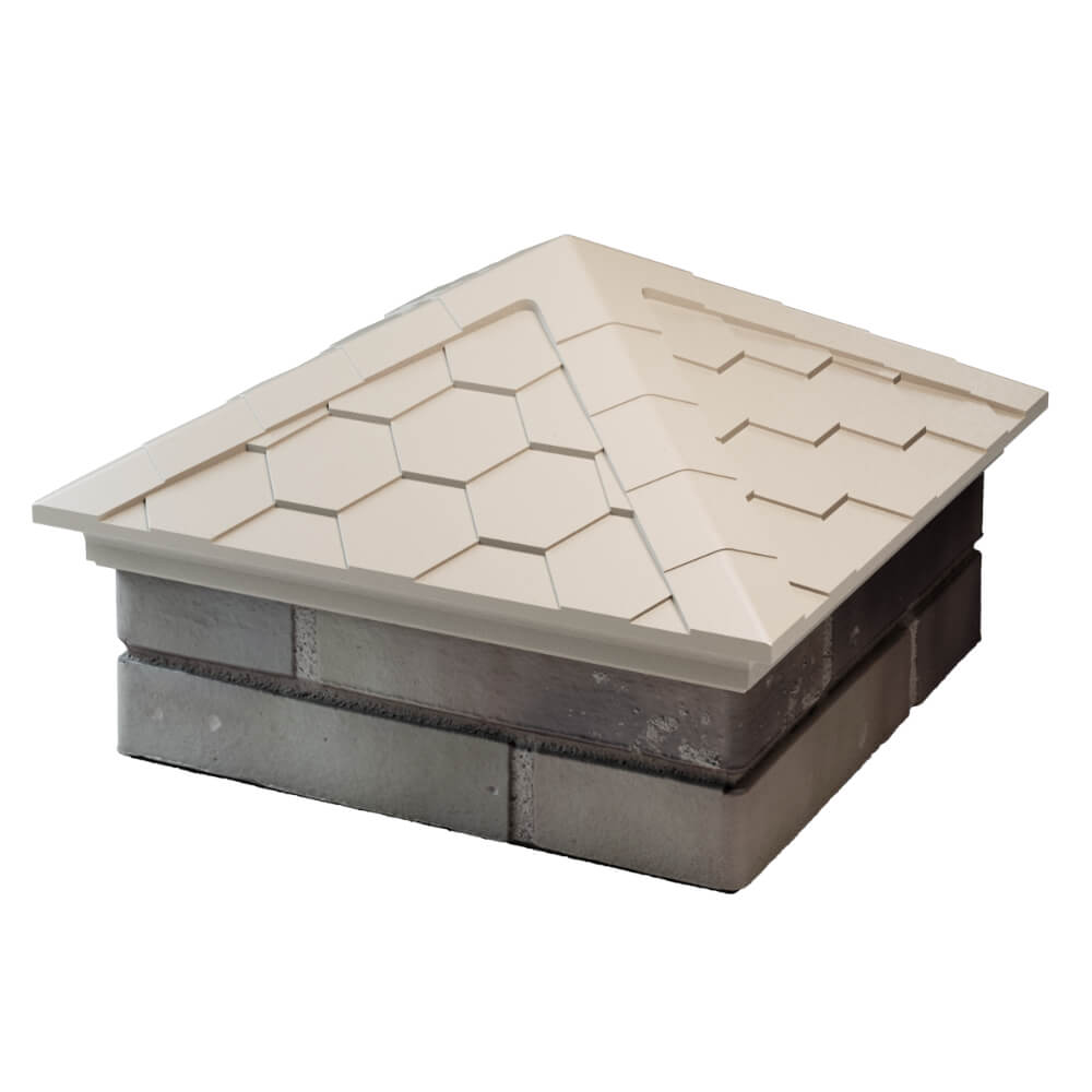 Колпак Zking Эверест Бежевый на столб 1.5х1.5 кирпича (390х390мм) в Владимире фото