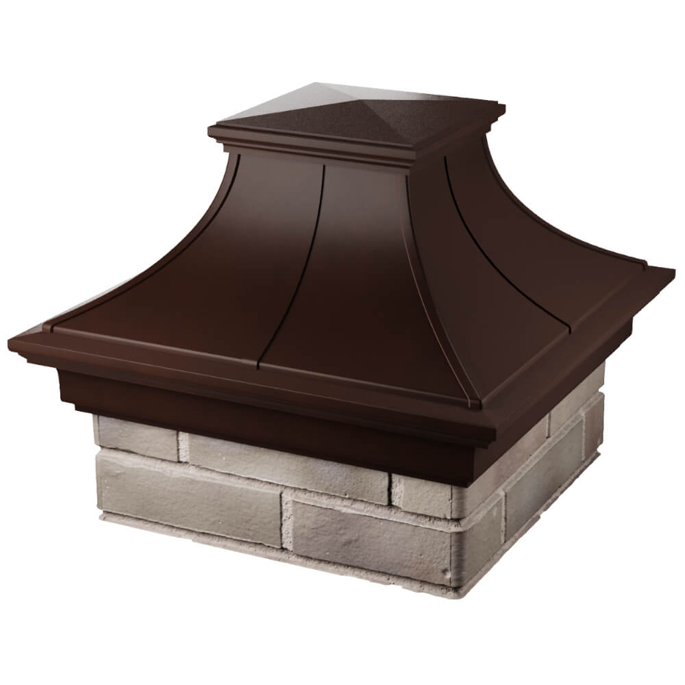 Колпак Zking Монблан Премиум Коричневый на столб 1.5х1.5 кирпича (385х385мм) в Владимире фото