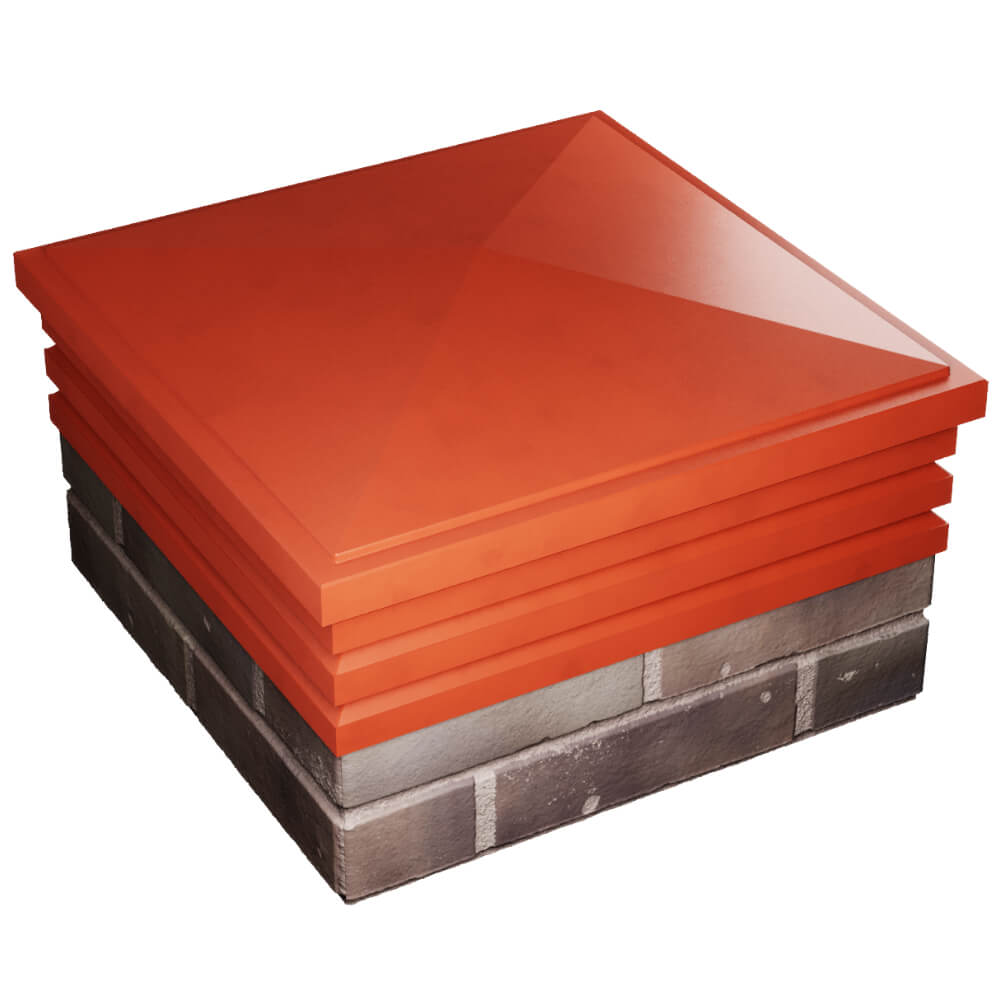 Колпак Zking Бона ХайТек Красный на столб 2х2 кирпича (513х513мм) в Владимире фото