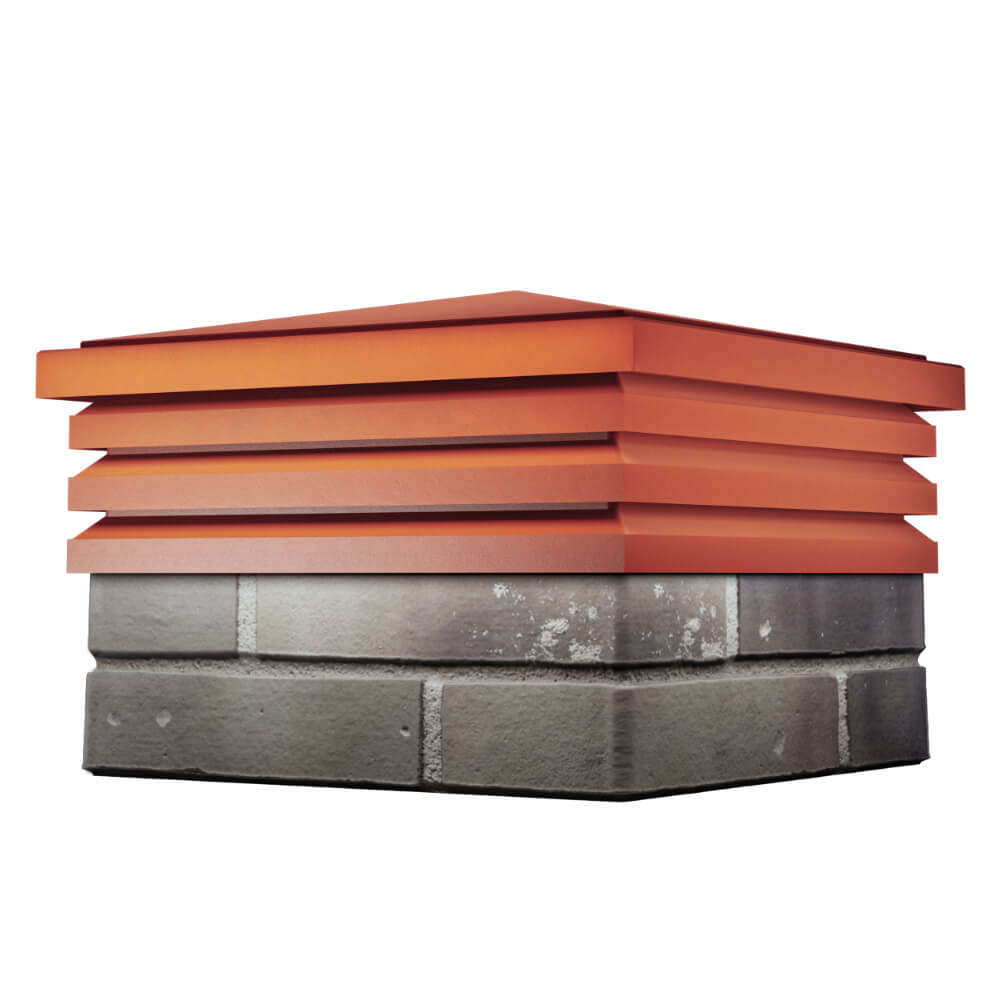 Колпак Zking Бона ХайТек Красный на столб 1.5х1.5 кирпича (385х385мм) в Владимире фото