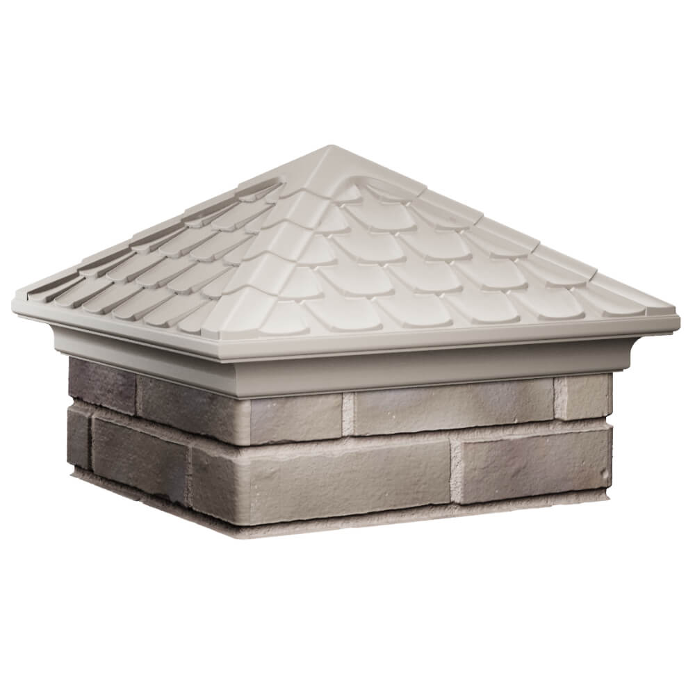 Колпак Zking Эльбрус Бежевый на столб 1.5х1.5 кирпича (385х385мм) в Владимире фото