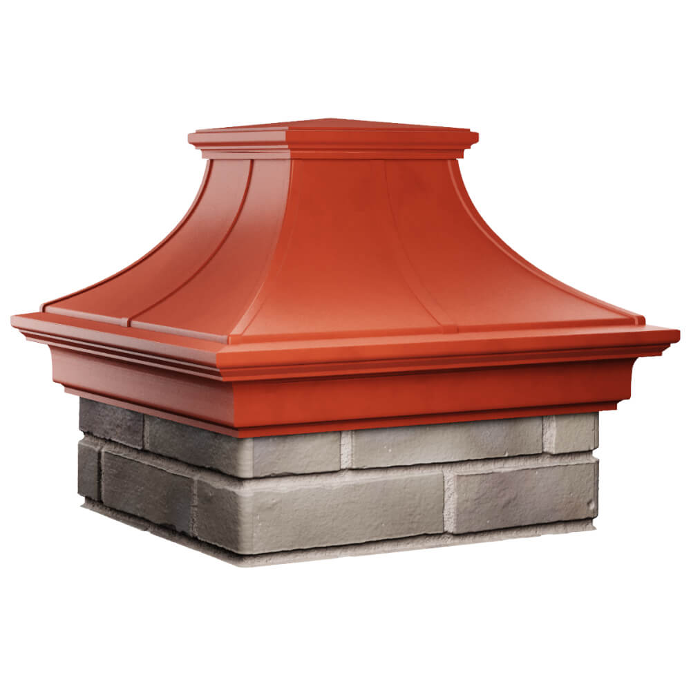 Колпак Zking Монблан Премиум Красный на столб 1.5х1.5 кирпича (385х385мм) в Владимире фото