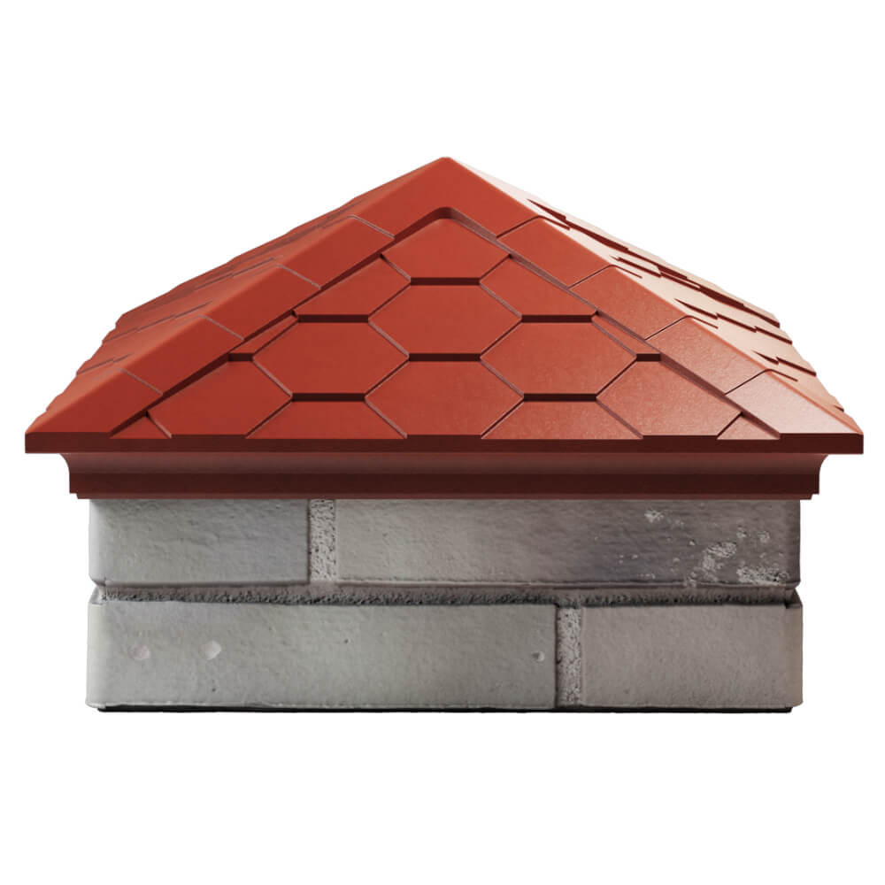 Колпак Zking Эверест Красный на столб 1.5х1.5 кирпича (390х390мм) Владимир фото