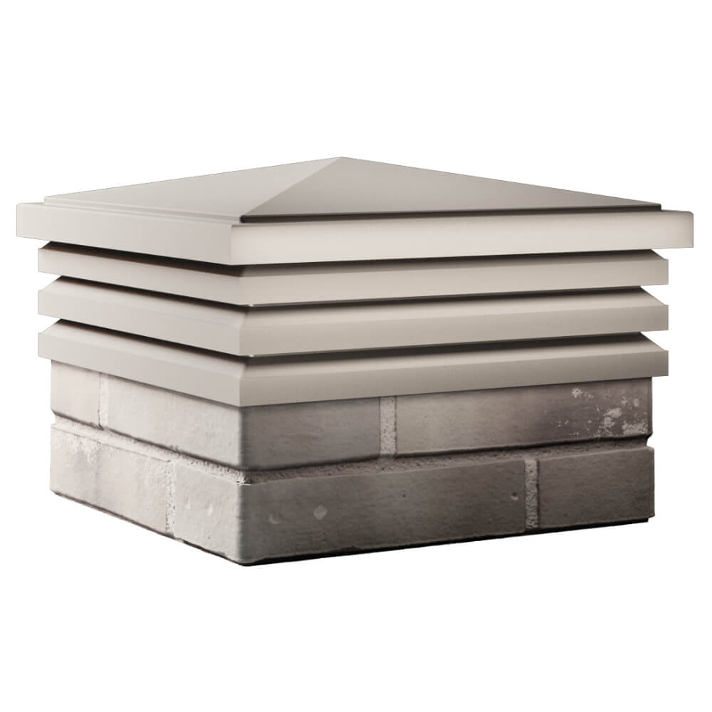 Колпак Zking Бона ХайТек Бежевый на столб 1.5х1.5 кирпича (385х385мм) в Владимире фото