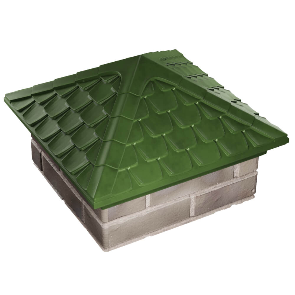 Колпак Zking Эльбрус Зеленый на столб 1.5х1.5 кирпича (385х385мм) в Владимире фото