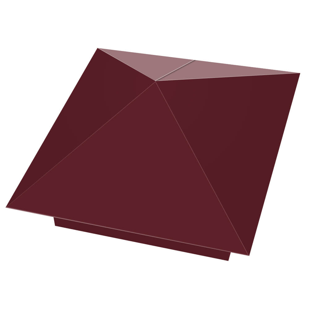 Колпак металлический 390х390мм RAL3005 Красное Вино заборный Владимир фото