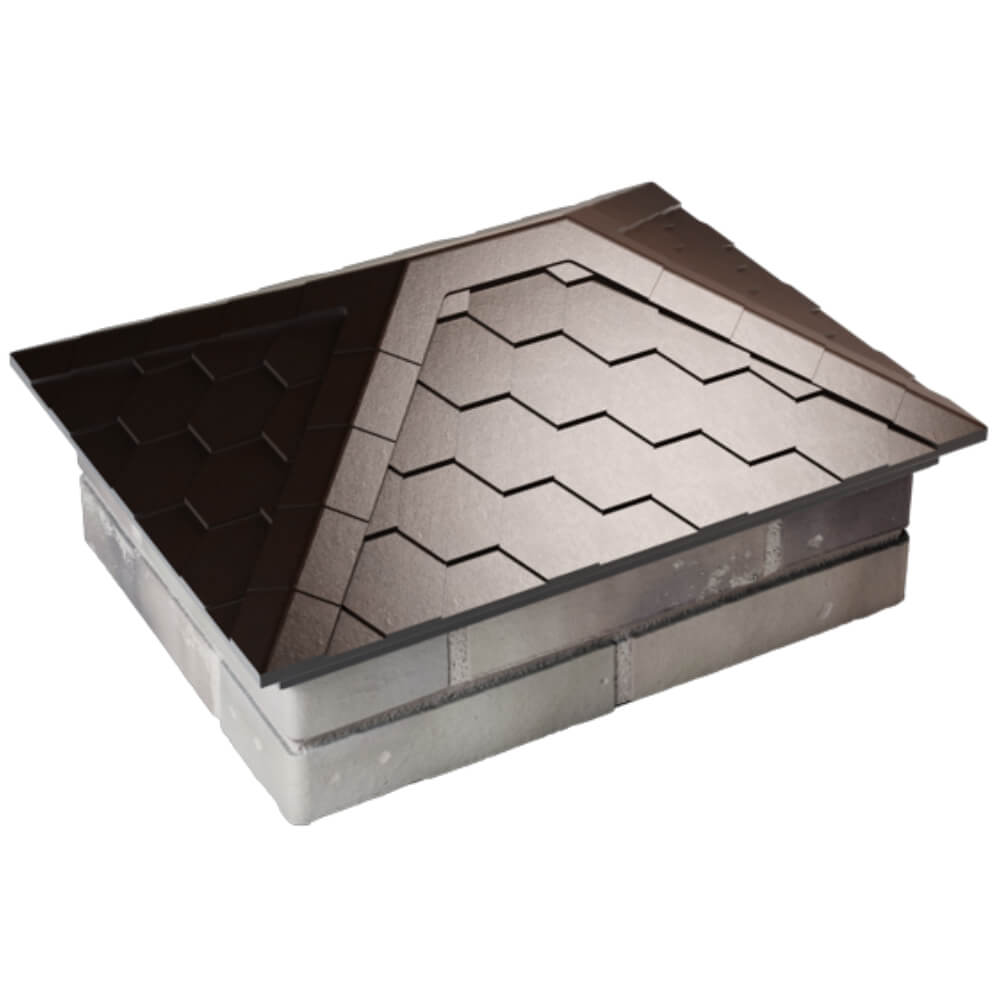 Колпак Zking Эверест Коричневый на столб 2х1.5 кирпича (520х390мм) Владимир фото