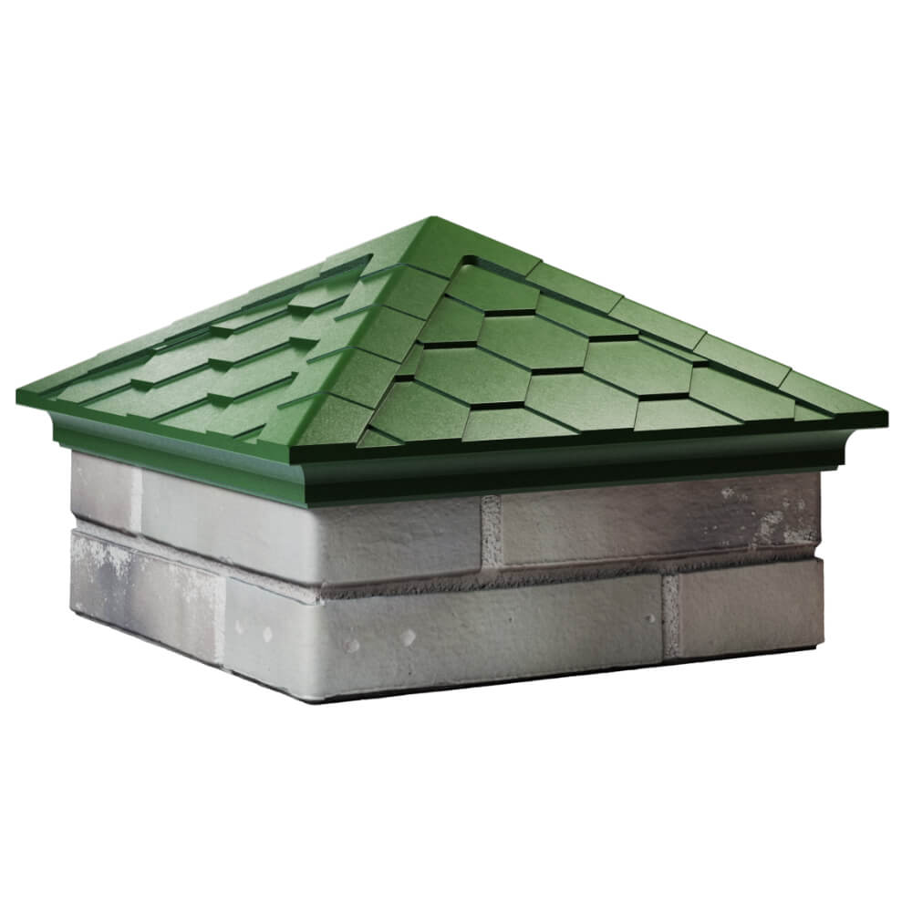 Колпак Zking Эверест Зеленый на столб 1.5х1.5 кирпича (390х390мм) в Владимире фото