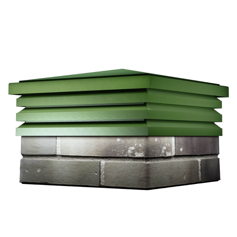 Колпак Zking Бона ХайТек Зеленый на столб 1.5х1.5 кирпича (385х385мм) в Владимире фото