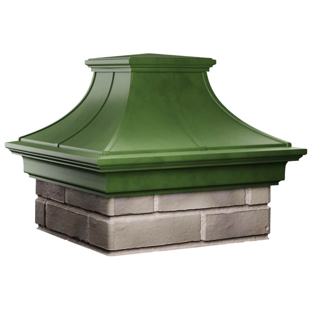 Колпак Zking Монблан Премиум Зеленый на столб 1.5х1.5 кирпича (385х385мм) в Владимире фото