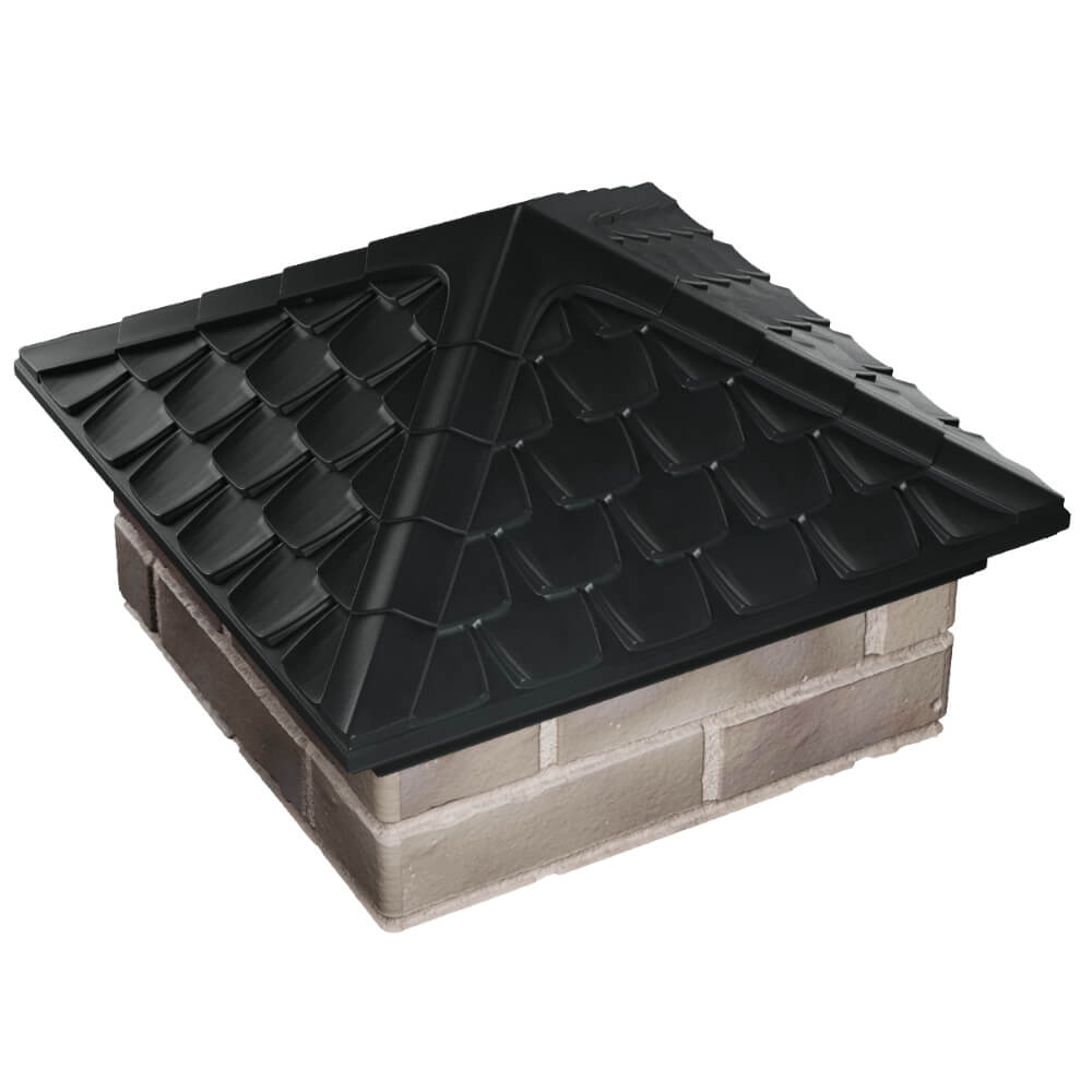 Колпак Zking Эльбрус Черный на столб 1.5х1.5 кирпича (385х385мм) в Владимире фото