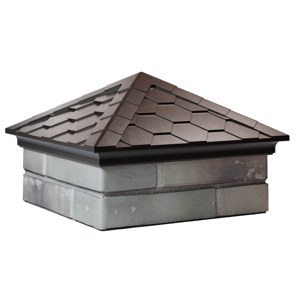 Колпак Zking Эверест Коричневый на столб 1.5х1.5 кирпича (390х390мм) в Владимире фото