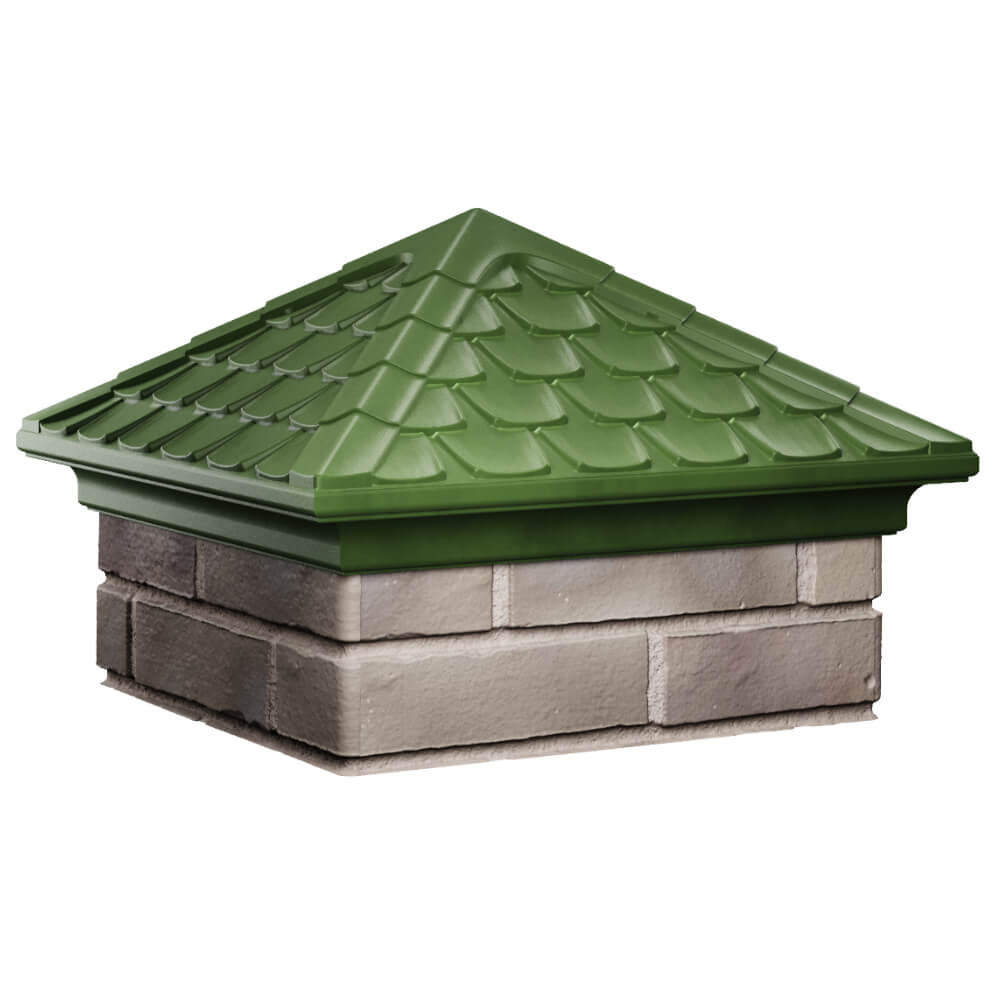 Колпак Zking Эльбрус Зеленый на столб 1.5х1.5 кирпича (385х385мм) в Владимире фото