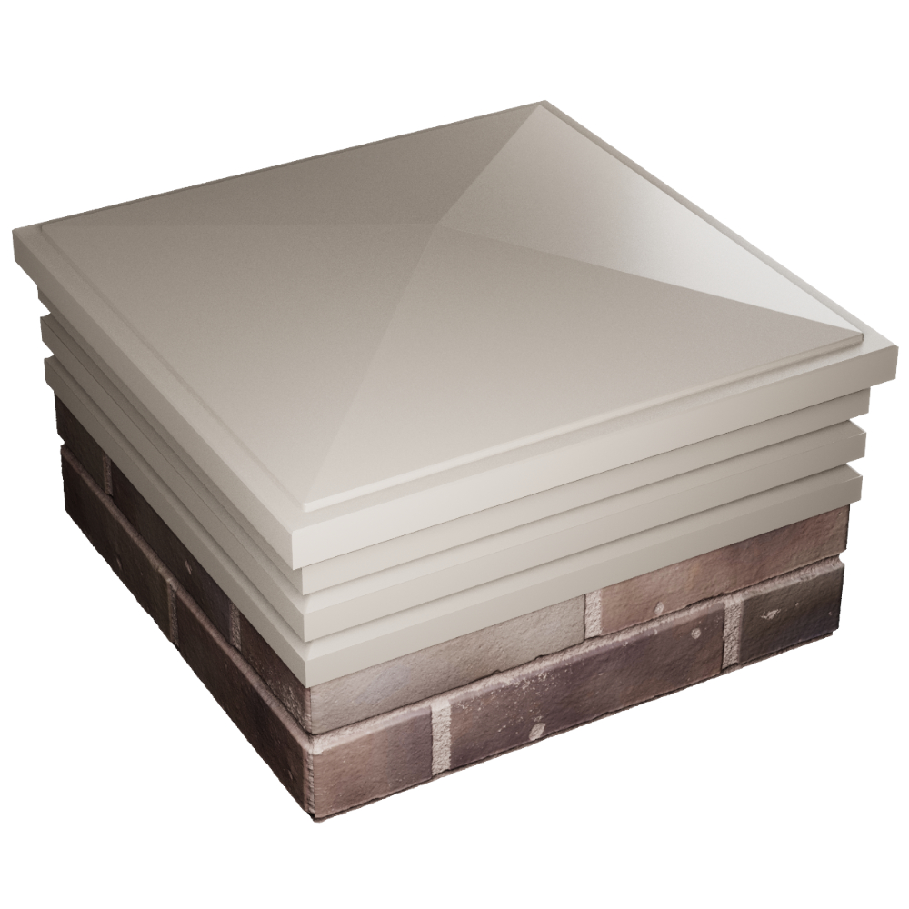 Колпак Zking Бона ХайТек Бежевый на столб 2х2 кирпича (513х513мм) в Владимире фото