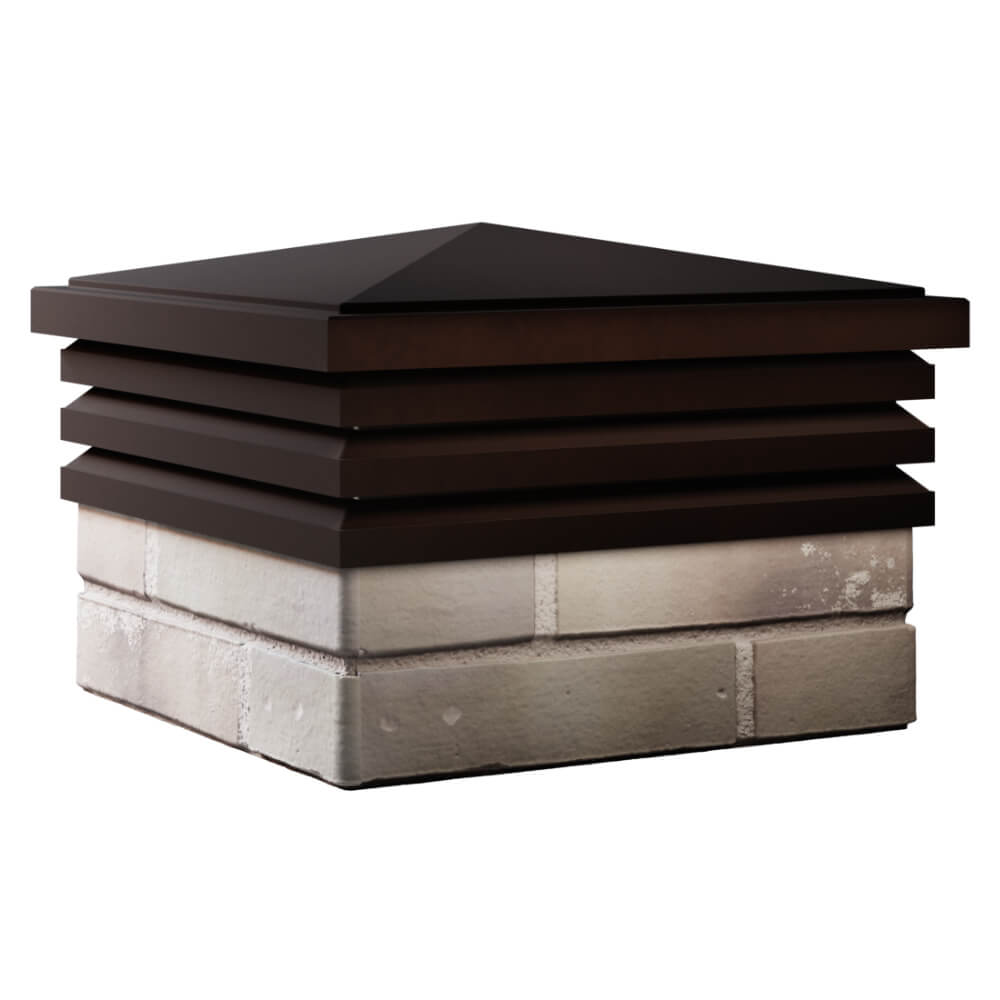 Колпак Zking Бона ХайТек Коричневый на столб 1.5х1.5 кирпича (385х385мм) в Владимире фото