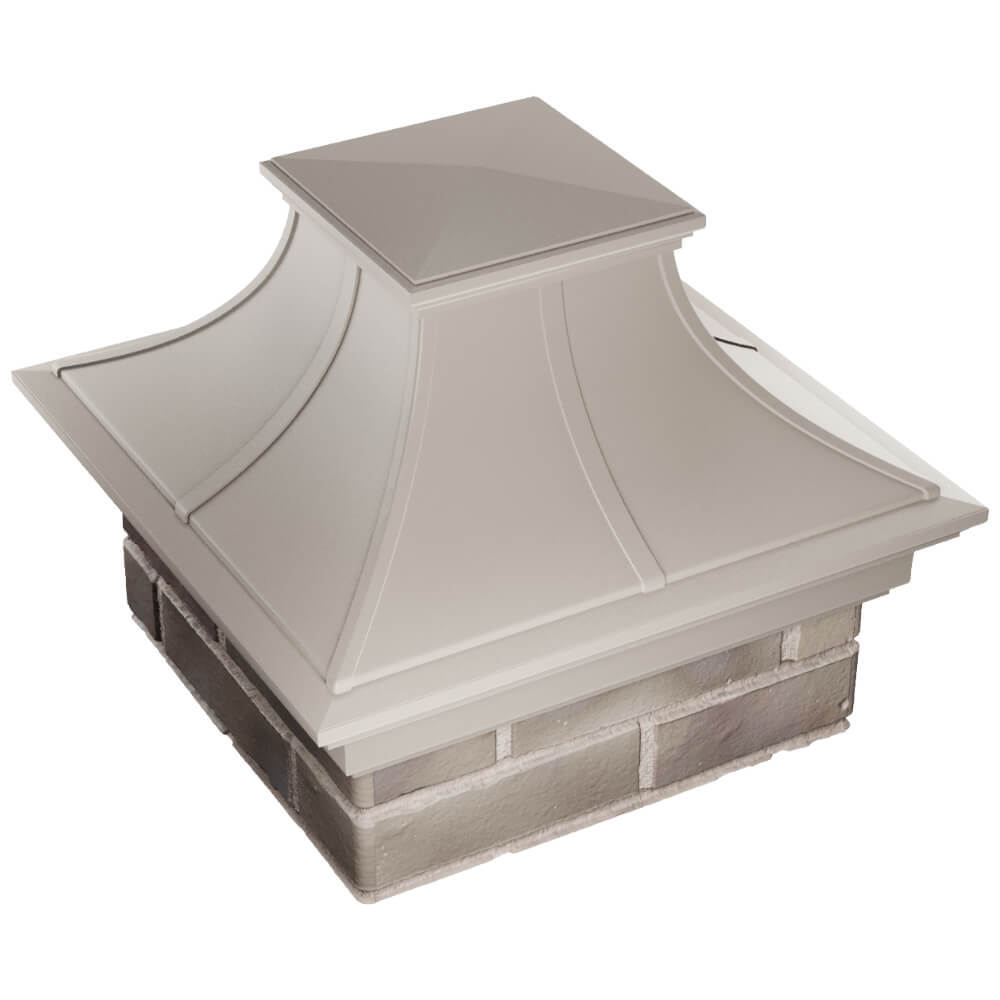 Колпак Zking Монблан Премиум Бежевый на столб 1.5х1.5 кирпича (385х385мм) в Владимире фото