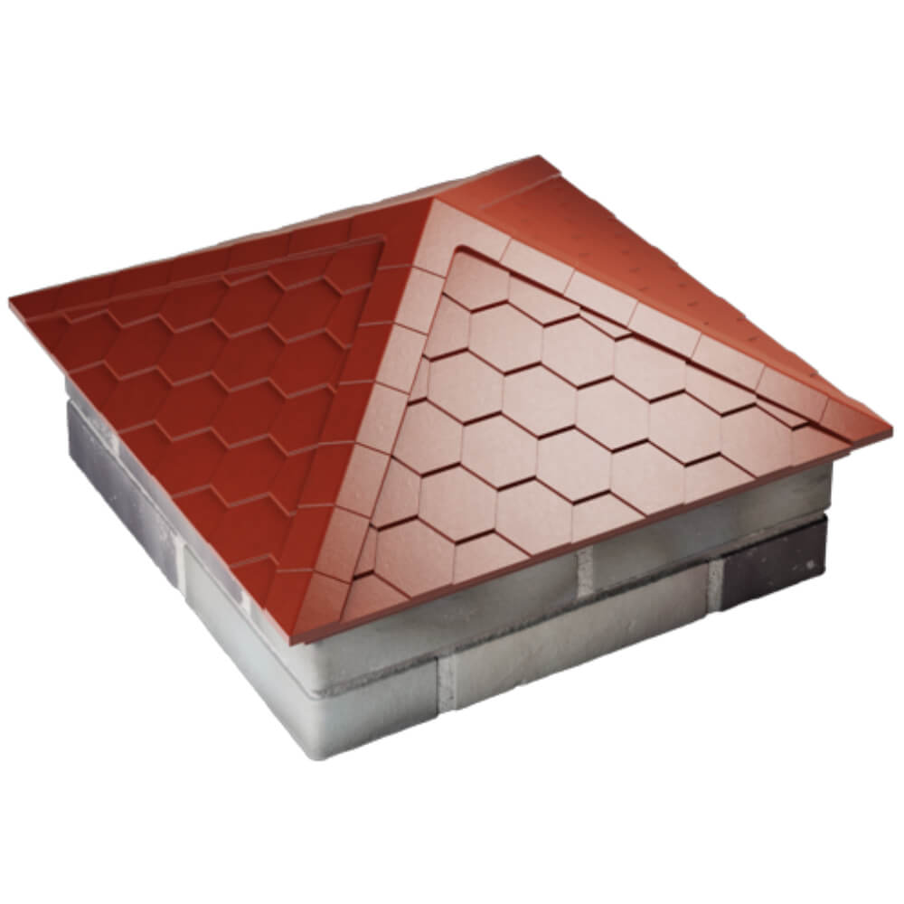 Колпак Zking Эверест Красный на столб 2х2 кирпича (535х535мм) Владимир фото